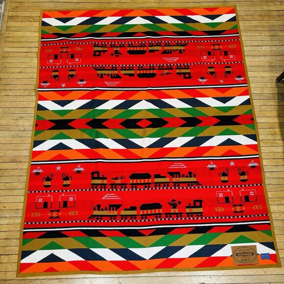 Pendleton Iron Horse Trail Dewey Co Limited Edition Wool Blanket 64"x80" Vintage - Picture 1 of 11